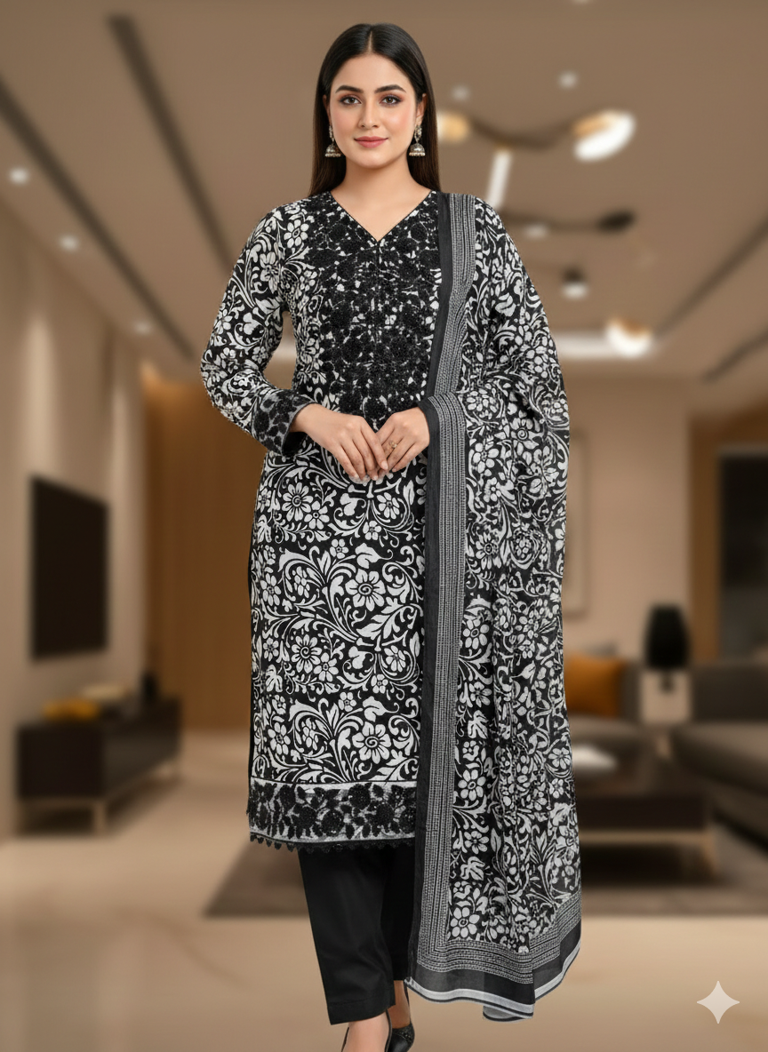 china digital print black and tree pieac women